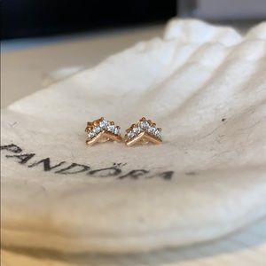 Pandora Rose Tiara Wishbone Stud Earrings